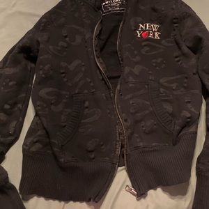 I love New York zip up hoodie